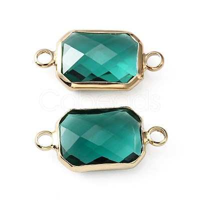 Glass Connector Charms GLAA-WH0036-16F-1