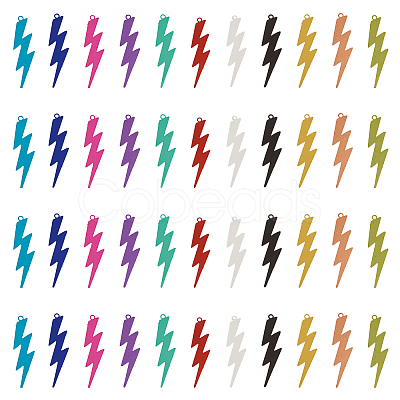 66Pcs 11 Colors Spray Painted 430 Stainless Steel Filigree Pendants STAS-TA0002-18-1