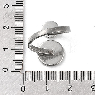 Non-Tarnish 304 Stainless Steel Open Cuff Ring Findings STAS-E124-05F-P-1