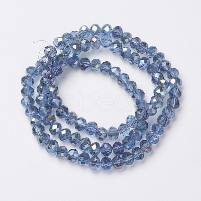 Electroplate Transparent Glass Beads Strands X-EGLA-A034-T8mm-S09-1