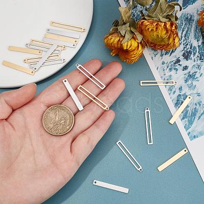 20Pcs 2 Style 201 Stainless Steel Pendants STAS-DC0001-56-1