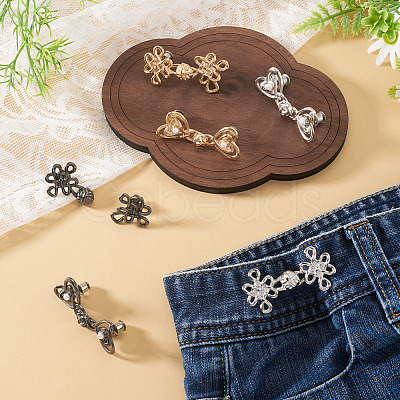 6Pcs 6 Styles Chinese Knot Alloy Adjustable Jean Button Pins FIND-TA0010-52-1