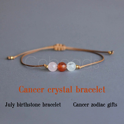 Natural Agate Beads Braided Bead Bracelets for Women LN7466-1