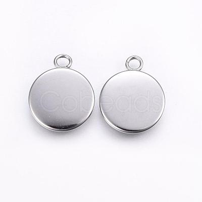 Tarnish Resistant 304 Stainless Steel Pendant Cabochon Settings STAS-T008-128-1