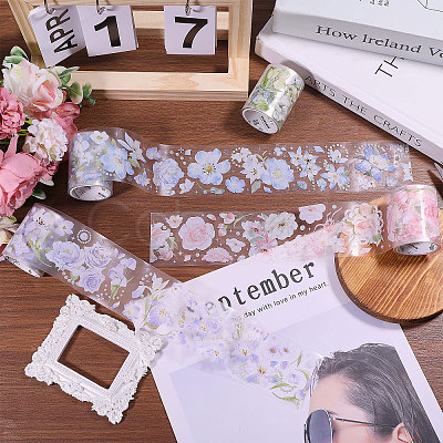 4Pcs 4 Colors PET Decorative Stickers DIY-PH0032-40-1