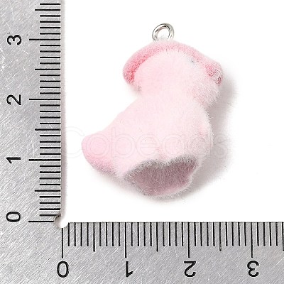 Flocking Opaque Resin Pendants RESI-G128-01J-1
