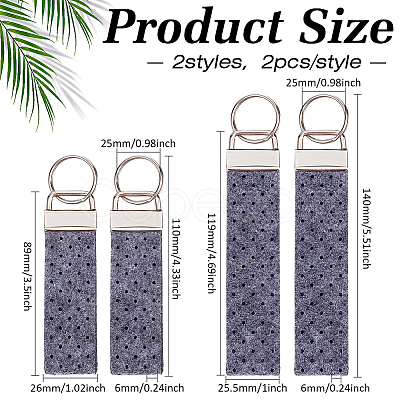 2 Bags Rectangle Felt Tab Blank Keychains KEYC-BC0001-25C-1