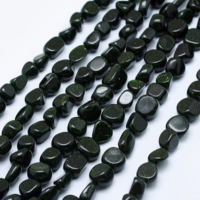 Synthetic Green Goldstone Beads Strands G-K203-37-1