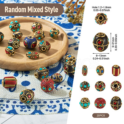 Handmade Tibetan Style Beads TIBEB-TAC0003-01-1