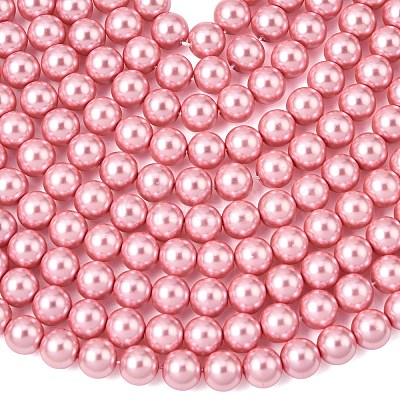 Eco-Friendly Dyed Glass Pearl Round Beads Strands HY-A002-8mm-RB109-1