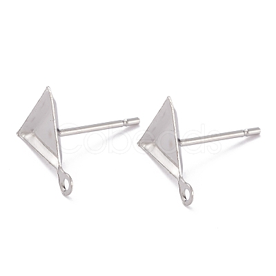 Non-Tarnish 304 Stainless Steel Stud Earring Settings STAS-J032-10-1