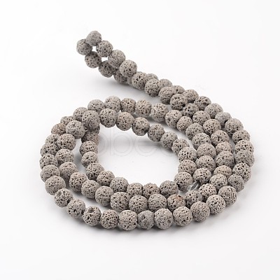 Synthetic Lava Rock Round Beads Strands X-G-I124-8mm-13-1