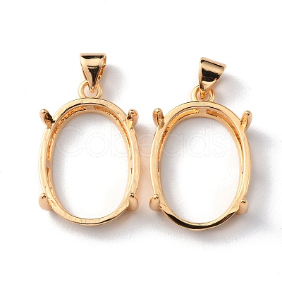Brass Basket Pendant Setting with Prongs Mounting KK-WH0031-32G-02-1