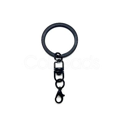 Spray Painted Iron Keychain Swivel Clasps FIND-WH0111-355B-1