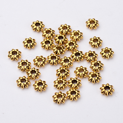 Tibetan Style Alloy Flower Spacer Beads LS-TIBEB-0885-AG-LF-1