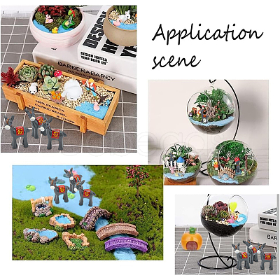 Resin Donkey Figurines DJEW-WH0009-33-1