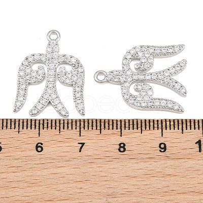 Brass Micro Pave Clear Cubic Zirconia Pendants CU-CBA7BFE-02B-P-1