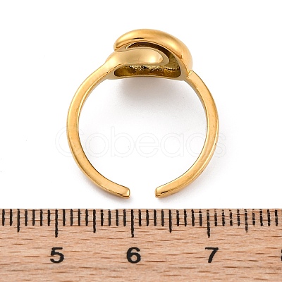 304 Stainless Steel Open Cuff Rings for Women RJEW-M060-01G-03-1