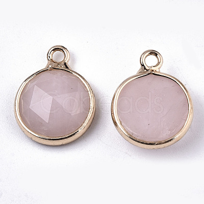Natural Rose Quartz Charms G-N326-49F-1