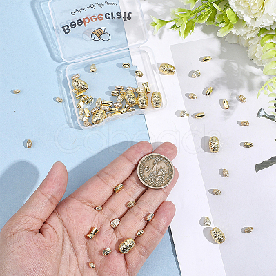 80Pcs 8 Styles Brass Beads KK-BBC0022-35-1