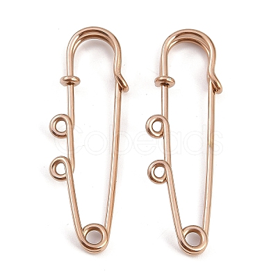 Ion Plating(IP) 304 Stainless Steel Safety Pins Brooch Findings STAS-K252-05A-RG-1