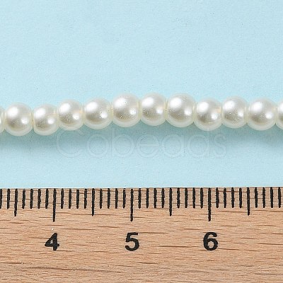 Baking Paint Pearlized Glass Pearl Round Bead Strands HY-Q003-4mm-02-1