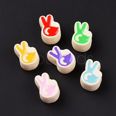 Rubberized Style Acrylic European Beads SACR-E009-18-1