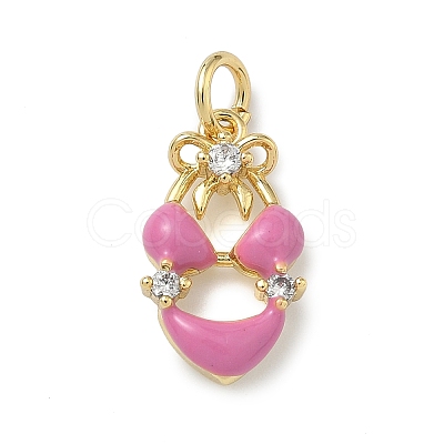 Brass Micro Pave Cubic Zirconia Pendants KK-C156-29G-1
