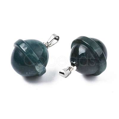 Natural Indian Agate Pendants PORC-T132-053B-1