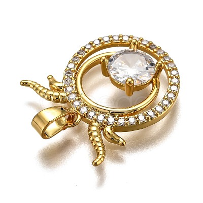 Brass Clear Cubic Zirconia Constellation Charms KK-J278-33G-I-1