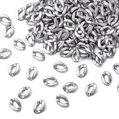 Opaque Spray Painted Acrylic Linking Rings OACR-S021-19B-B02-1