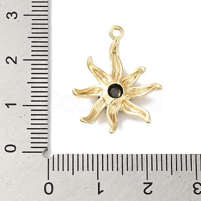 Brass Micro With Glass Pendants X-KK-U013-05G-1
