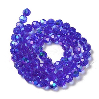 Electroplate Transparent Glass Beads Strands EGLA-A035-T10mm-L21-1