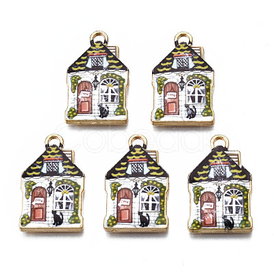 Rack Plating Alloy Enamel Pendants ENAM-T011-159C-1