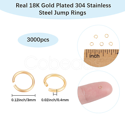 3000Pcs 304 Stainless Steel Jump Rings STAS-BBC0009-55-1