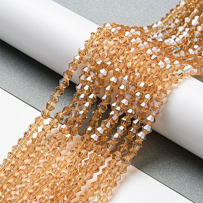 Transparent Electroplate Glass Beads Strands GLAA-F029-2mm-C18-1