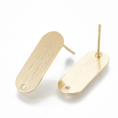 Brass Stud Earring Findings KK-Q750-065G-1