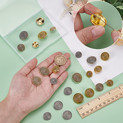 24Pcs 12 Styles Alloy Shank Buttons BUTT-FG0001-45-1