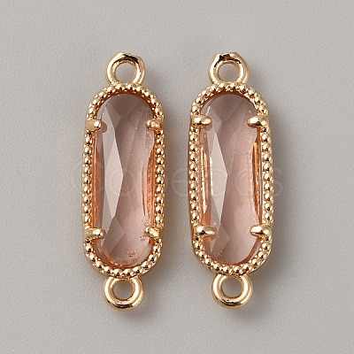 Golden Plated Brass Pave Glass Connector Charms LS-FIND-WH0110-728G-05-1