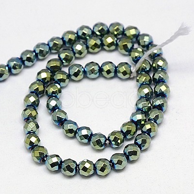 Electroplate Non-magnetic Synthetic Hematite Beads Strands G-J169B-2mm-06-1
