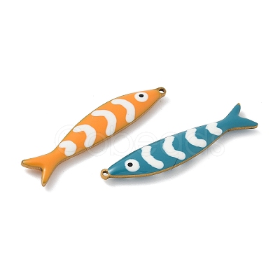201 Stainless Steel Enamel Pendants STAS-I339-01G-1