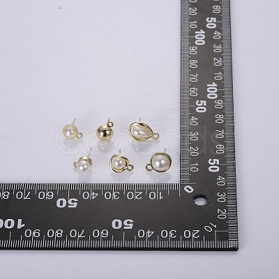 12Pcs 6 Style Alloy & Brass Stud Earring Findings DIY-SZ0009-36-1