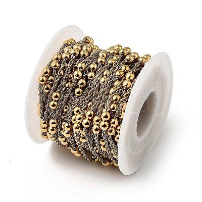 304 Stainless Steel Double Beads Cable Chains CHS-K022-01A-G-1