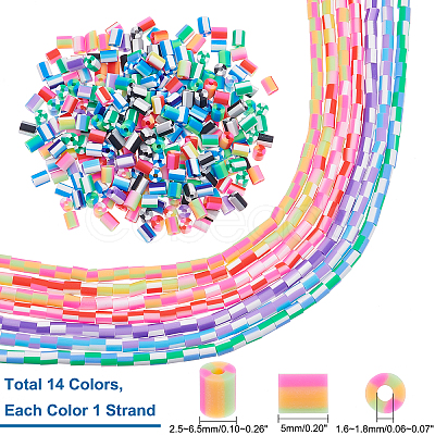 PandaHall Elite Handmade Polymer Clay Bead Strands CLAY-PH0001-73-1