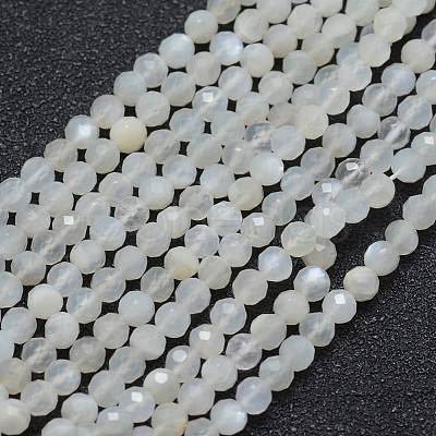 Natural White Moonstone Beads Strands G-E411-07-4mm-1