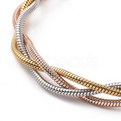 304 Stainless Steel Braided Round Snake Chain Bracelet for Women LS-BJEW-P286-04A-1