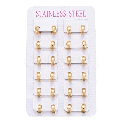 304 Stainless Steel Huggie Hoop Earrings EJEW-L252-035A-G-1