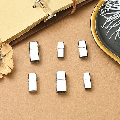6Pcs 3 Styles 304 Stainless Steel Magnetic Clasps with Glue-in Ends STAS-CJ0003-26-1