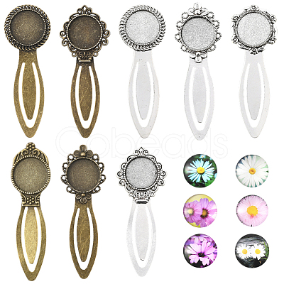 DIY Flat Round Bookmark Making Kits DIY-SC0032-07A-1