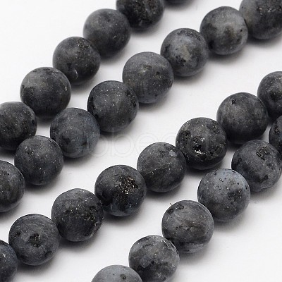Natural Larvikite Beads Strands G-D692-6mm-1